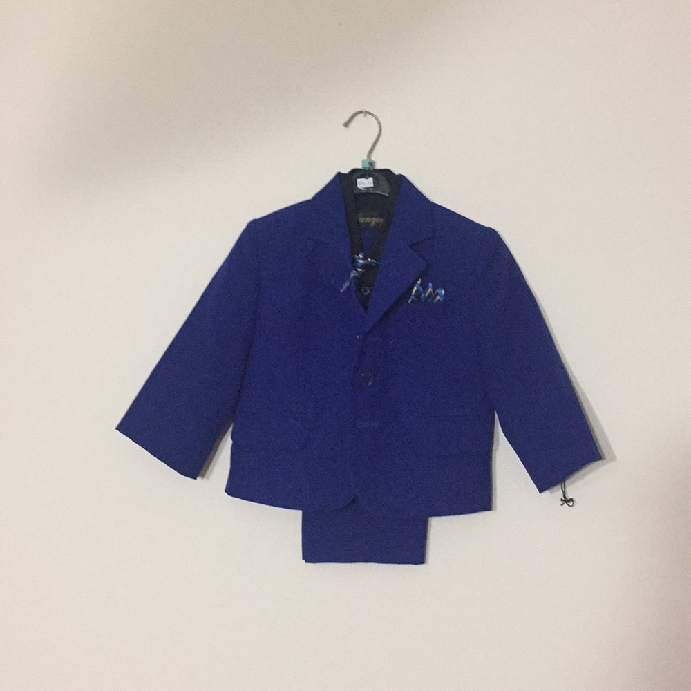 Royal Blue Kids’ Tuxedo w/ Black Shirt